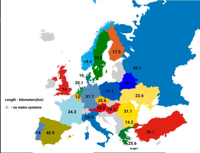 Eiropas valstis un to cik gara... Autors: Lestets 20 neparastas kartes, kas ļaus pasauli ieraudzīt savādāk