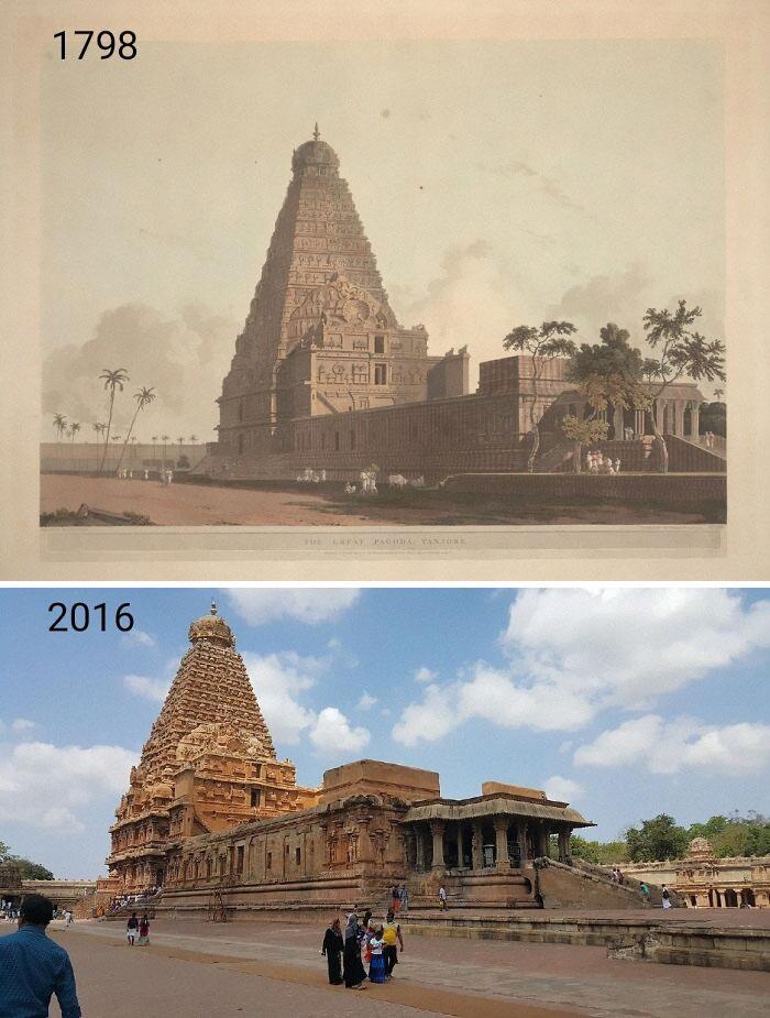 Brihadisvara templis Indijā  Autors: Lestets Toreiz un tagad: kā laika gaitā ir mainījušās dažādas vietas?