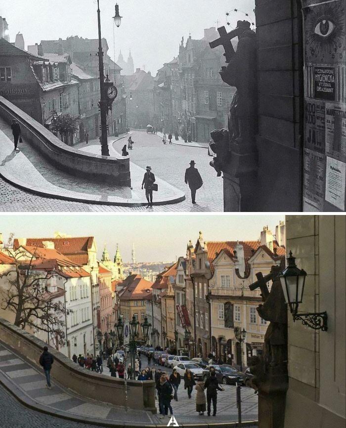 Prāga Čehija 1910 g un 2020 g Autors: Lestets Toreiz un tagad: kā laika gaitā ir mainījušās dažādas vietas?