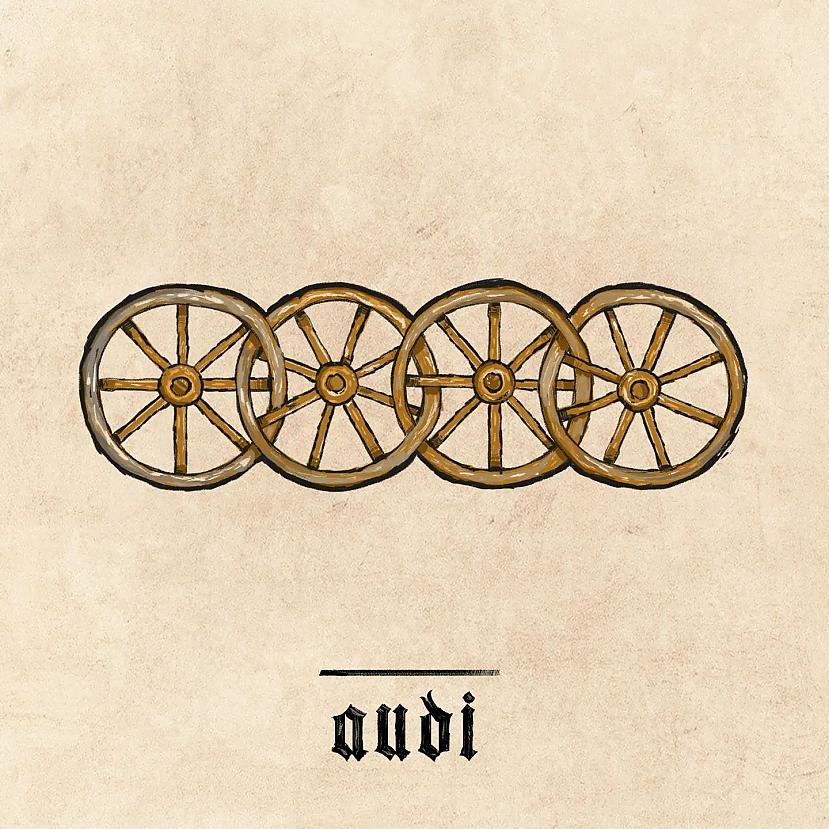 Audi Autors: Zibenzellis69 Dizainere parādīja, kādi būtu uzņēmumu logotipi, ja tādi pastāvētu viduslaikos