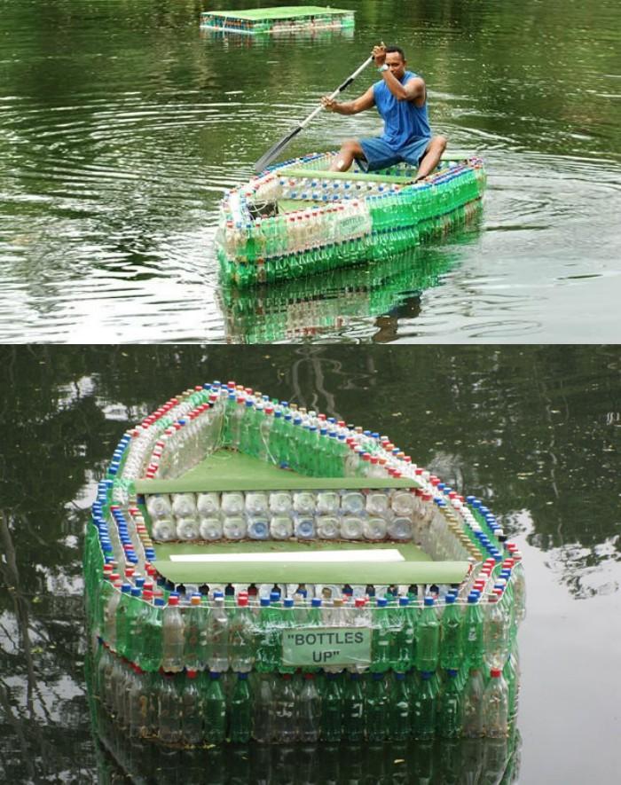 Laiva no plastmasas pudelēm Autors: Zibenzellis69 Padomi no interneta. Ģeniālas idejas veco plastmasas pudeļu izmantošanai