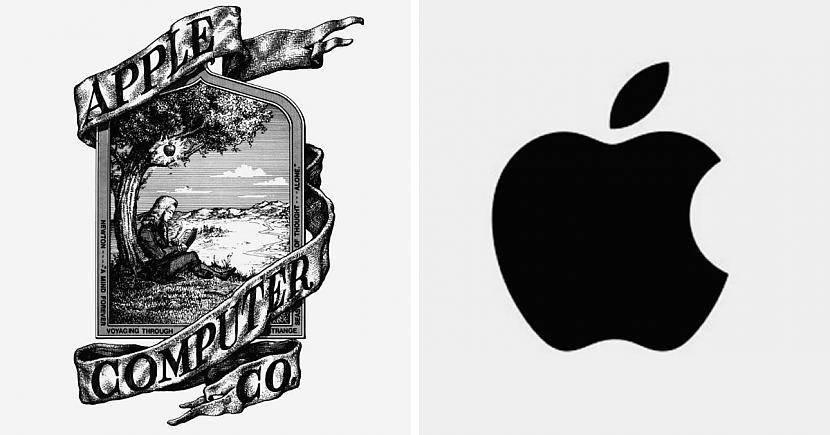 Apple logotips 1976 un 2022... Autors: Zibenzellis69 17 pirmie pasaulslavenu zīmolu logotipi, kuru sākotnējais dizains jūs pārsteigs