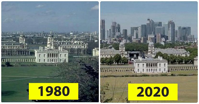 Londona Anglija 1980 un 2020 g Autors: Lestets Foto: Kā laika gaitā ir mainījušās dažādas pilsētas?
