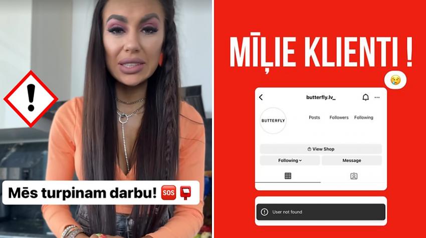 Bez vēsts pazudis «Butterfly» veikala bombīgais «Instagram» profils