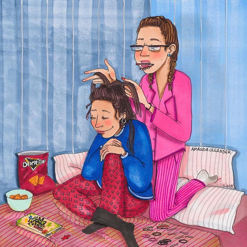 Sarīko pidžamu ballīti Autors: Zibenzellis69 Māksliniece pacēla noslēpuma plīvuru un parādīja, kas ir īsta sieviešu draudzība