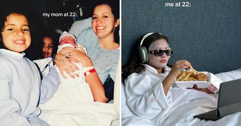 Manai mammai 22 gadi un man... Autors: Zibenzellis69 Tikai 2 bildes: TikTokeri parāda, kā jaunā paaudze atšķiras no saviem vecākiem
