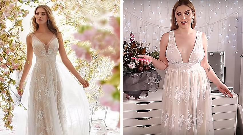 Internetā pasūtīja vairākas kāzu kleitas, taču cerības nesakrita ar realitāti