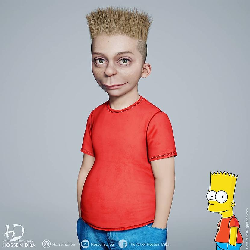 Bārts Simpsons Autors: matilde Lūk, kā izskatītos multfilmas «Simpsoni» tēli reālajā dzīvē